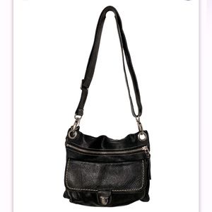 Roots Black Genuine Leather Crossbody bag  W11’XH8.5’XD1’